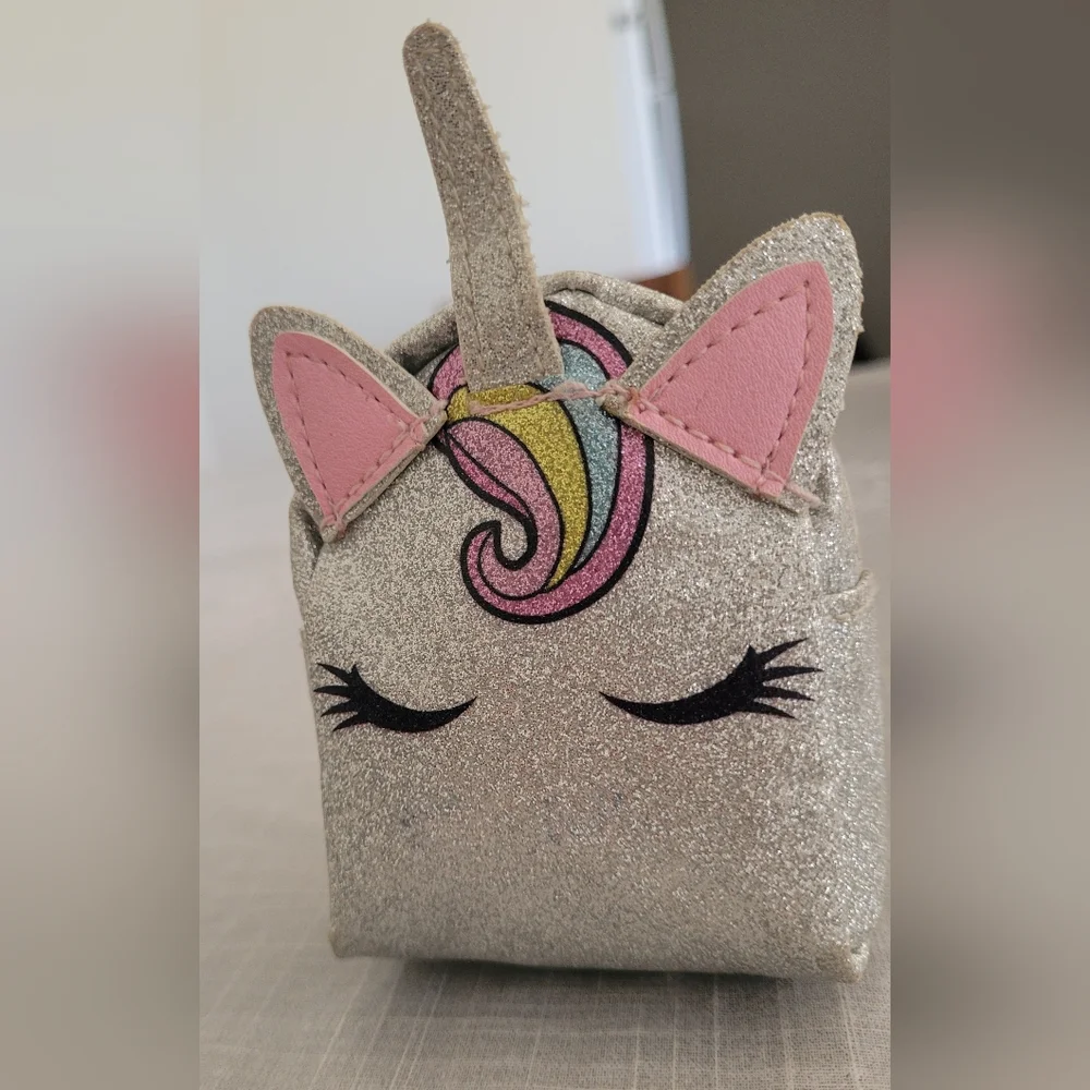 NWT-Claire's Glitter Unicorn Change Purse Mini Backpack With Key chain